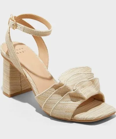 A New Day Women's Stassi Raffia Ruffle Heels