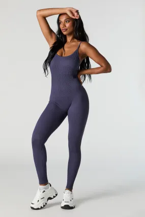 Active Seamless Ribbed Scoop Neck Jumpsuit