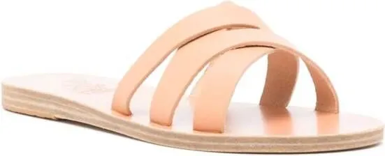 Ancient Greek Sandals Dionysia leather slides Neutrals