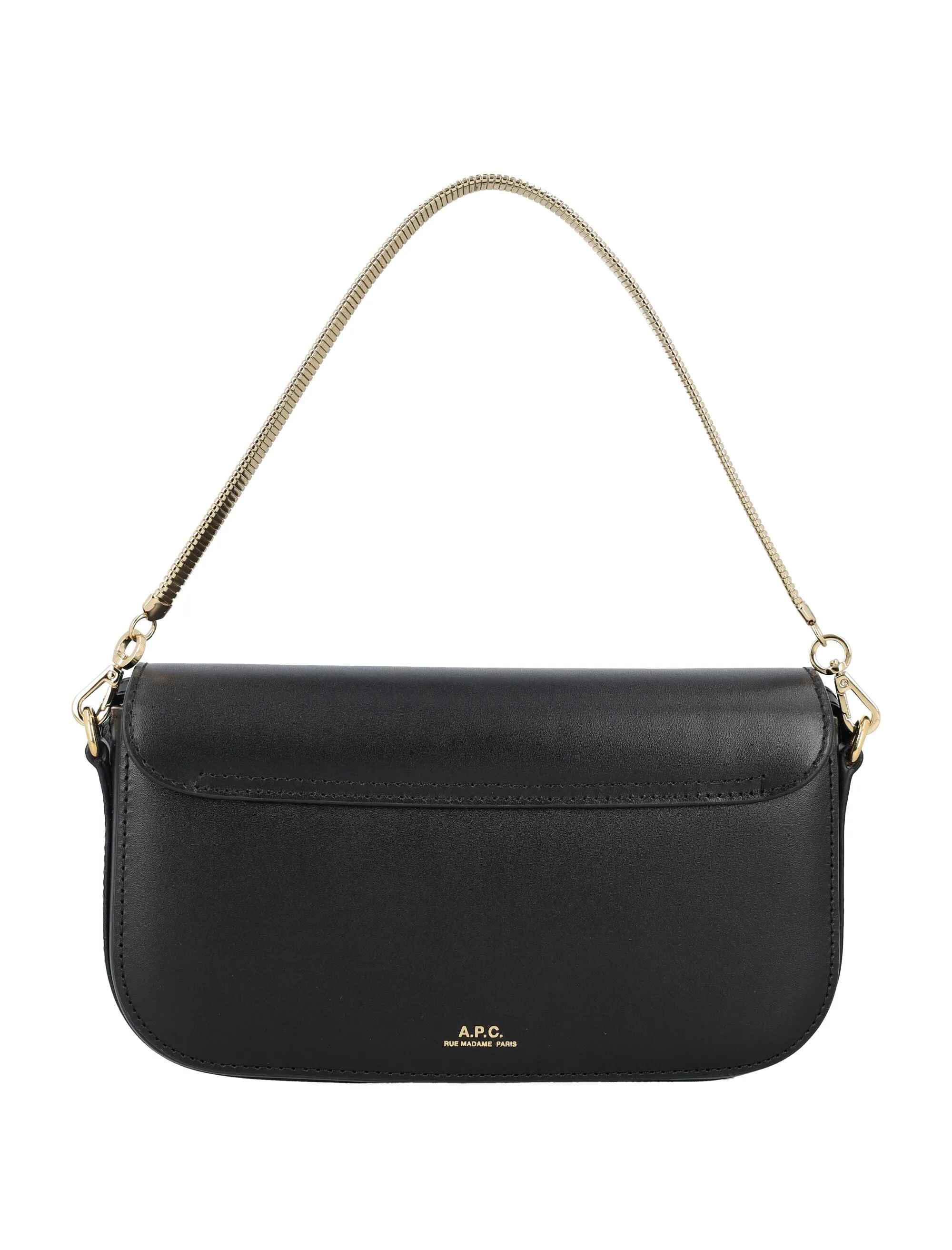 A.P.C. Elegant Leather Mini Clutch with Detachable Chain Strap - 4.3H x 8W x 1.6D