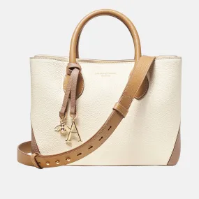 ASPINAL OF LONDON ONLINE EXCLUSIVE London Midi Tote Bag - Taupe & Ivory