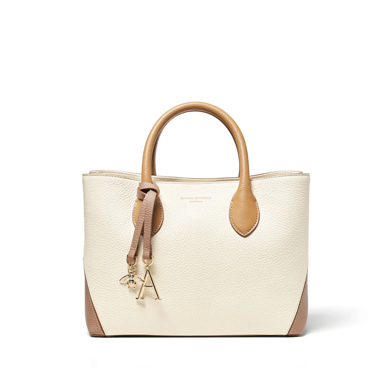 ASPINAL OF LONDON ONLINE EXCLUSIVE London Midi Tote Bag - Taupe & Ivory