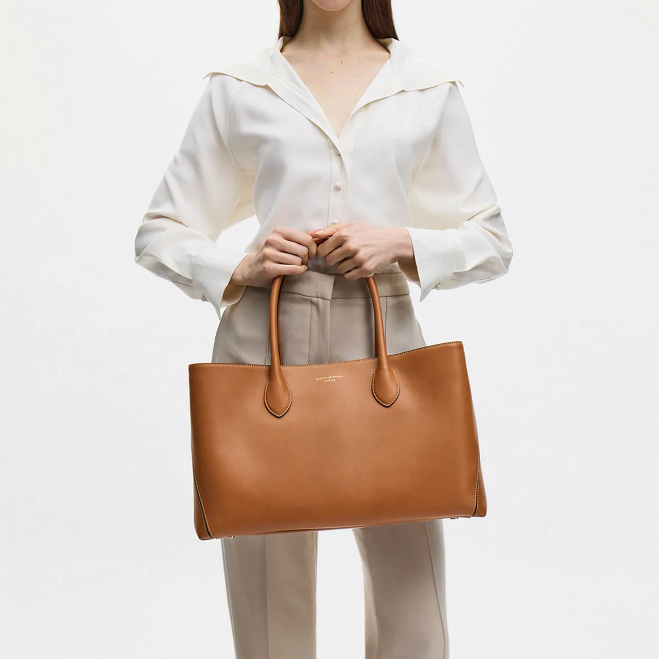 ASPINAL OF LONDON ONLINE EXCLUSIVE London Smooth Leather Tote Bag - Tan