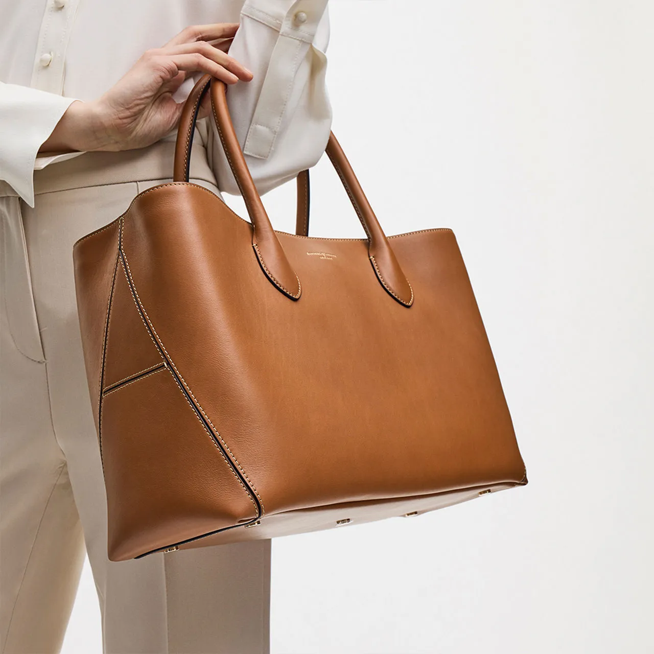 ASPINAL OF LONDON ONLINE EXCLUSIVE London Smooth Leather Tote Bag - Tan