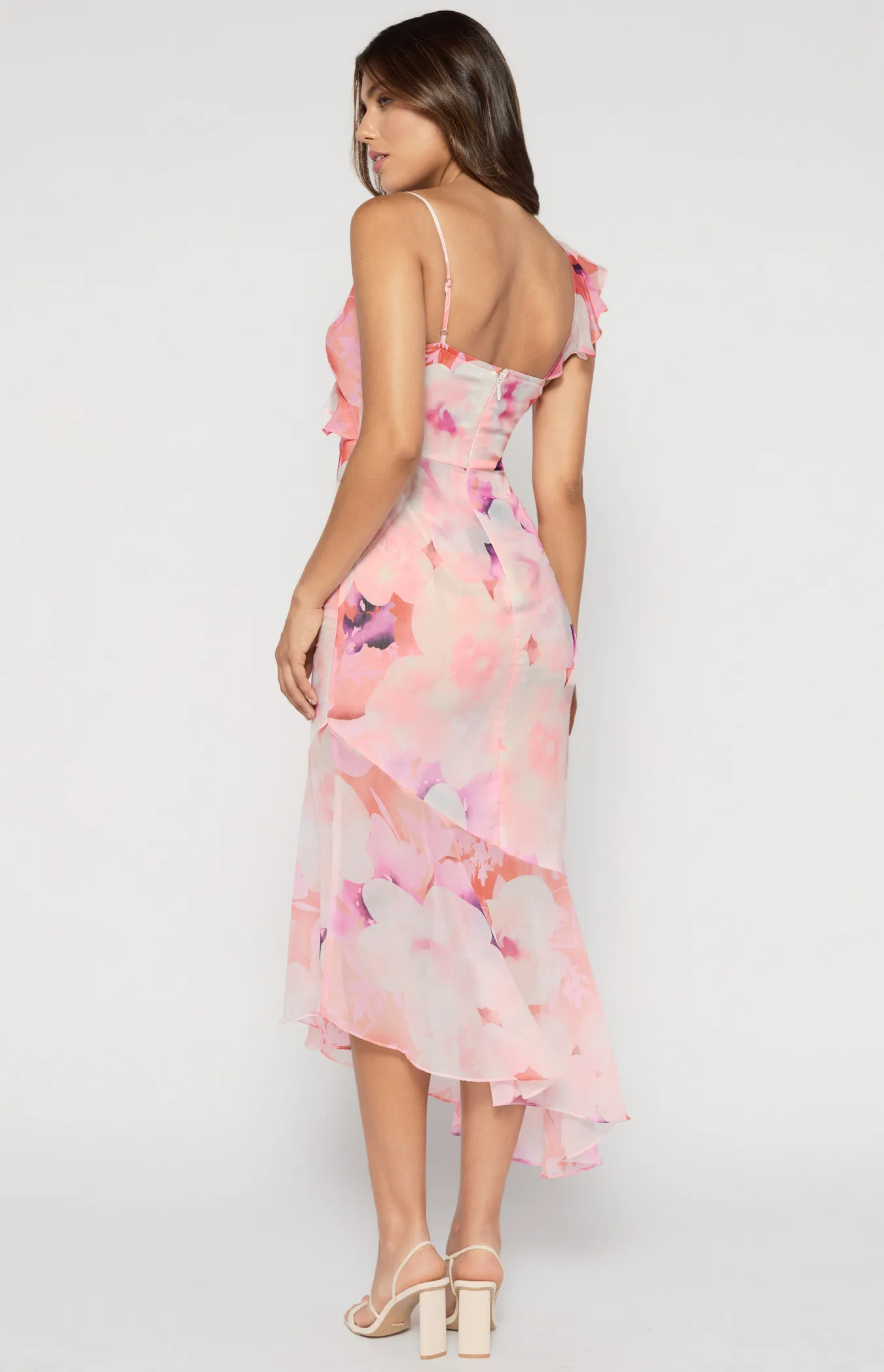 Asymmetric Floral Dress (SDR1489A)