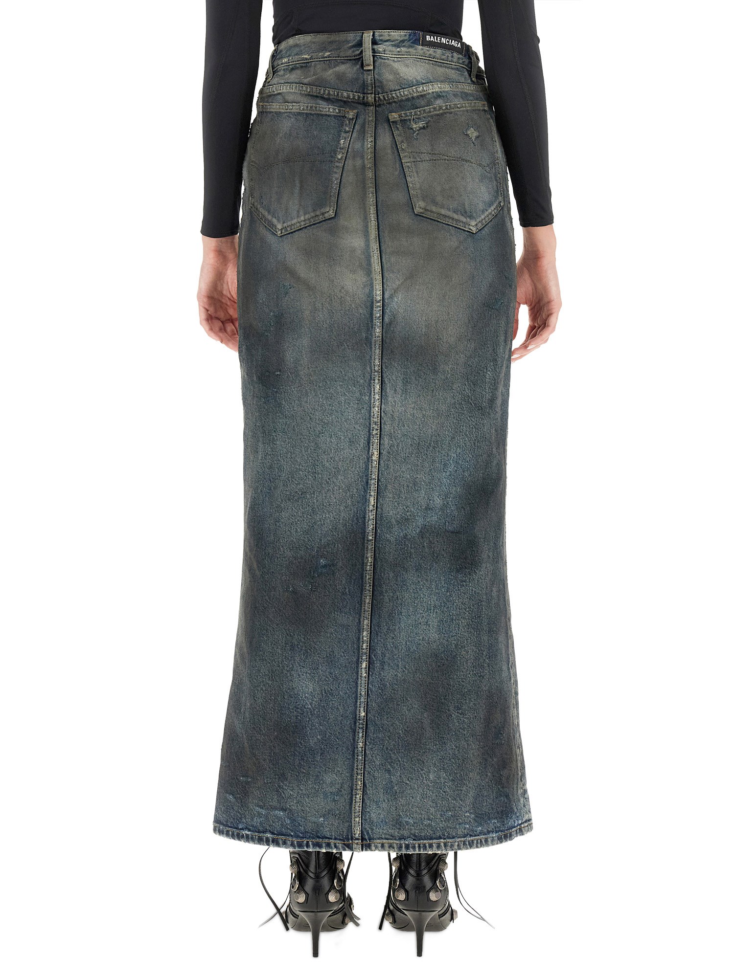 BALENCIAGA    DENIM MAXI SKIRT