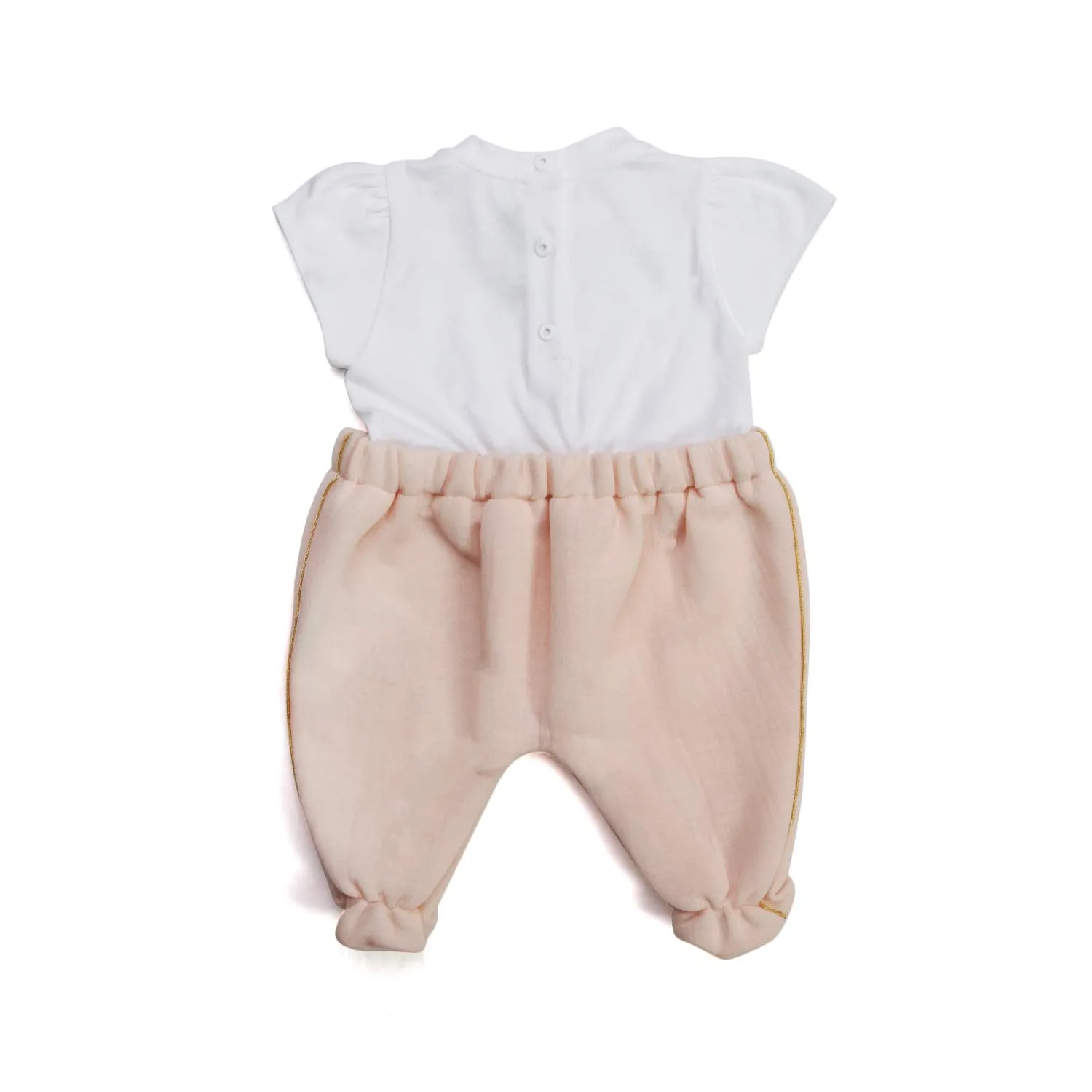 Balmain Baby Girl Gold Logo Romper