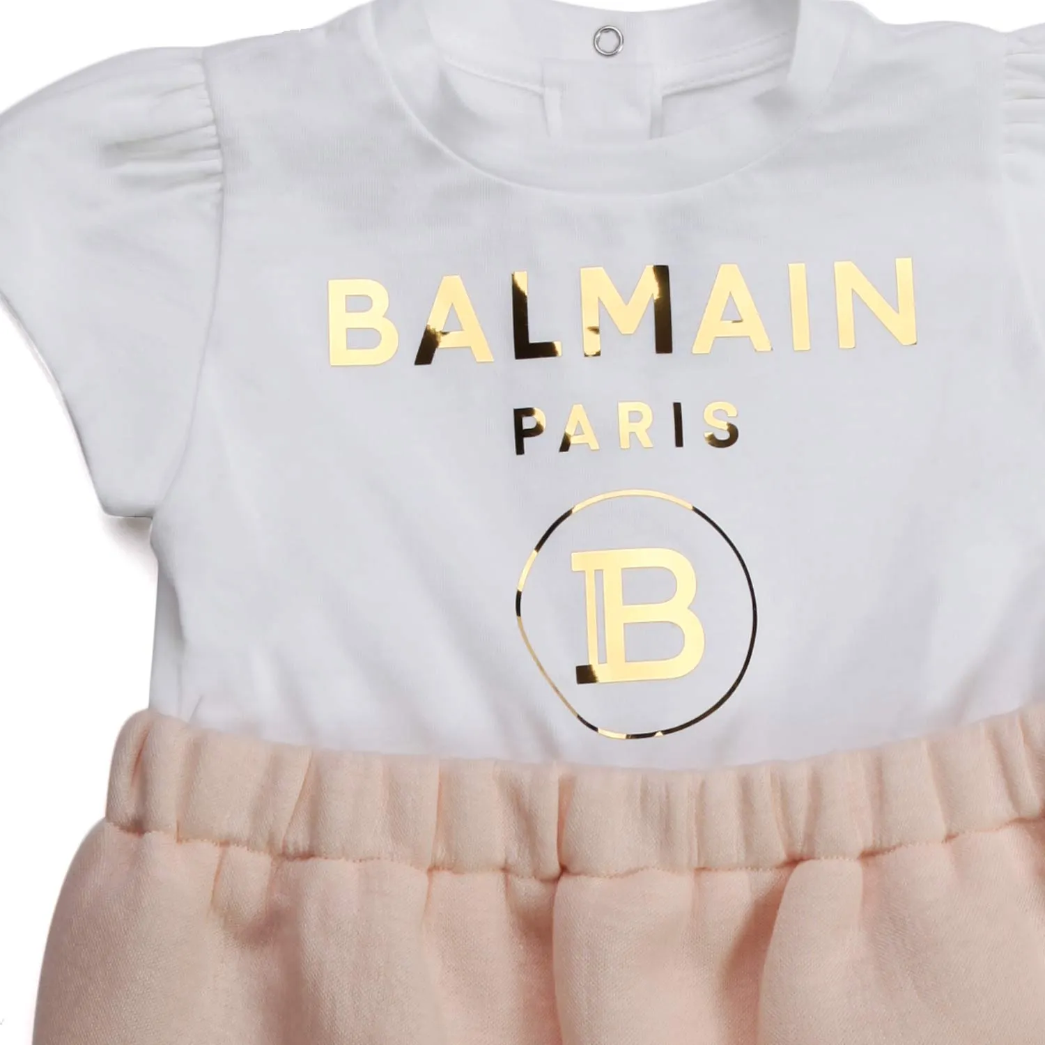 Balmain Baby Girl Gold Logo Romper