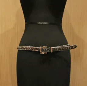 B.B. Simon Skinny Swarovski Crystal Belt