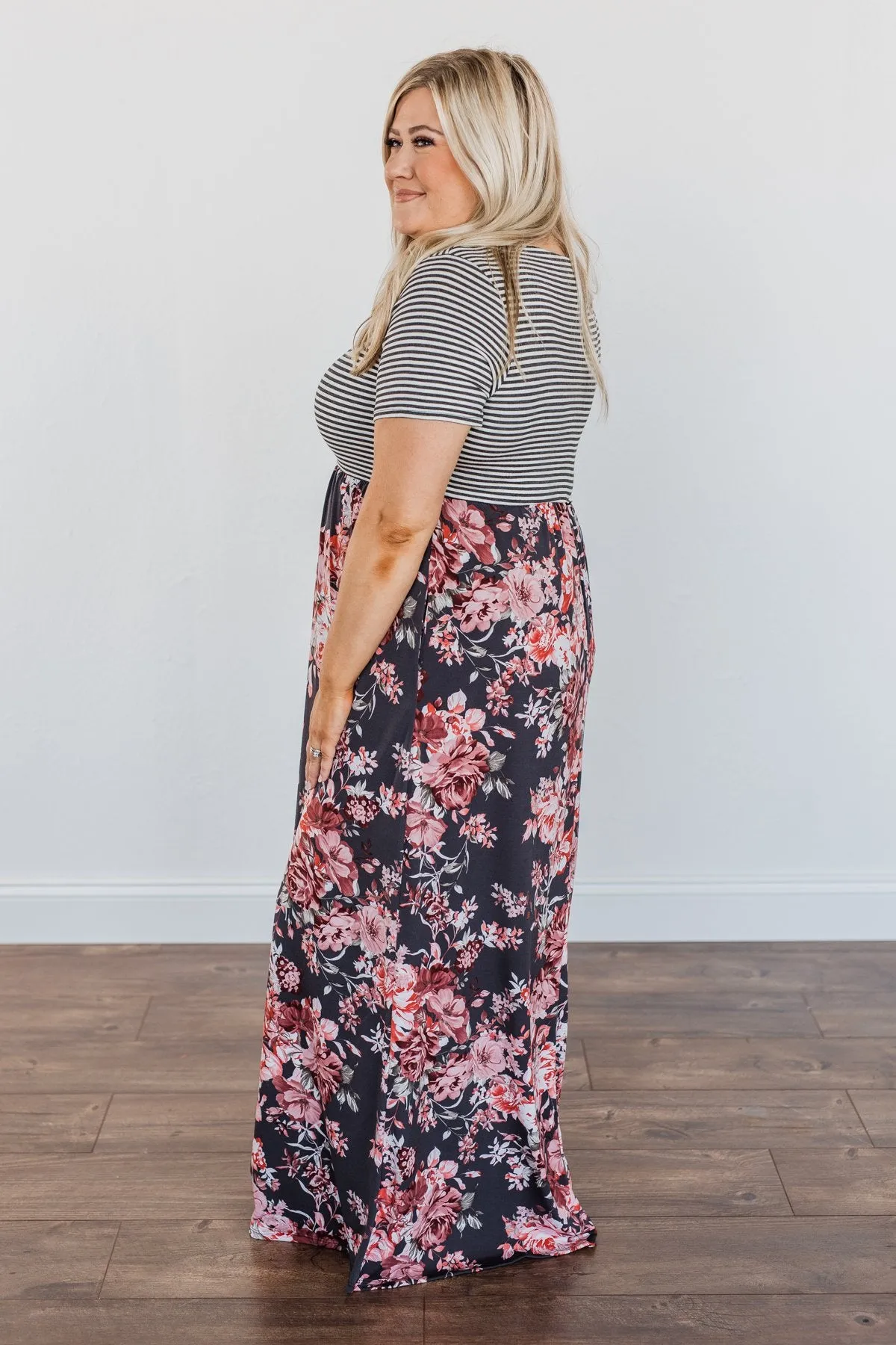 Beautiful As A Moonbeam Floral Maxi Dress- Ivory & Mauve