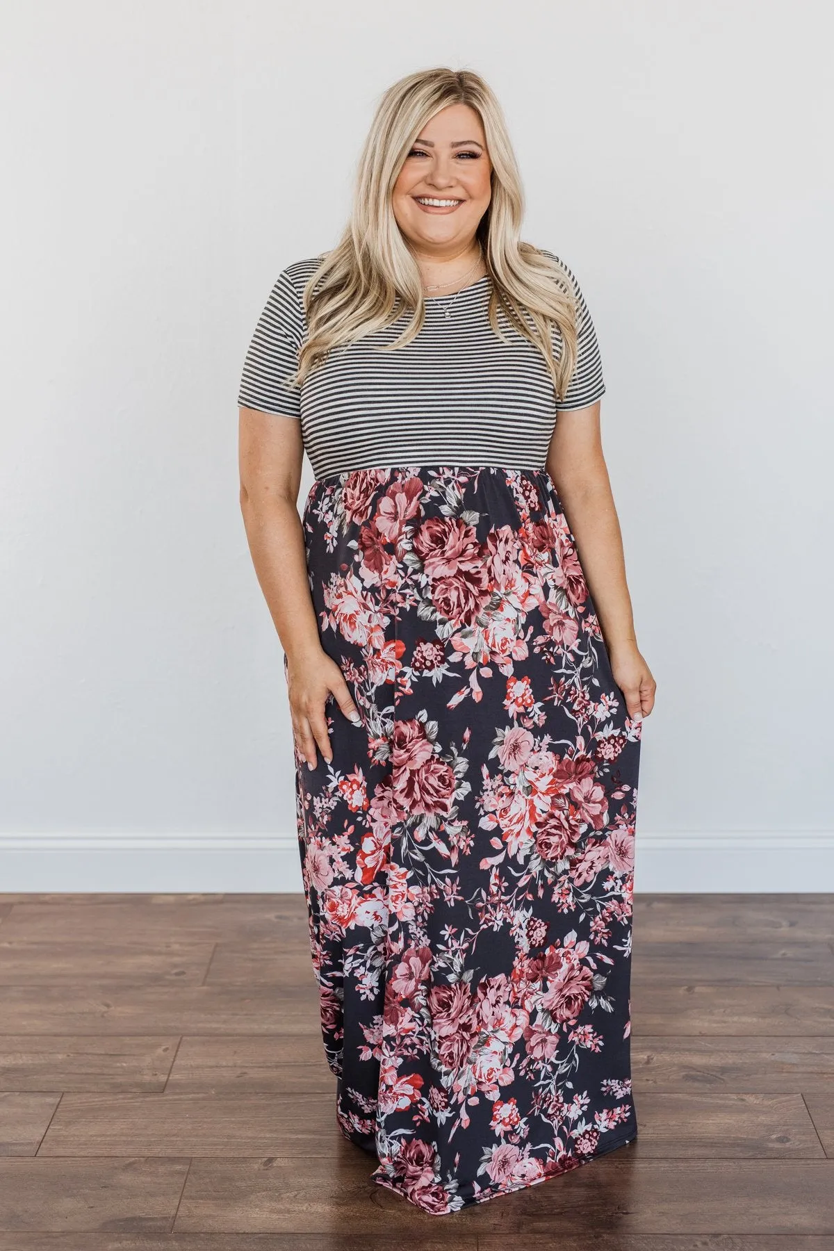 Beautiful As A Moonbeam Floral Maxi Dress- Ivory & Mauve