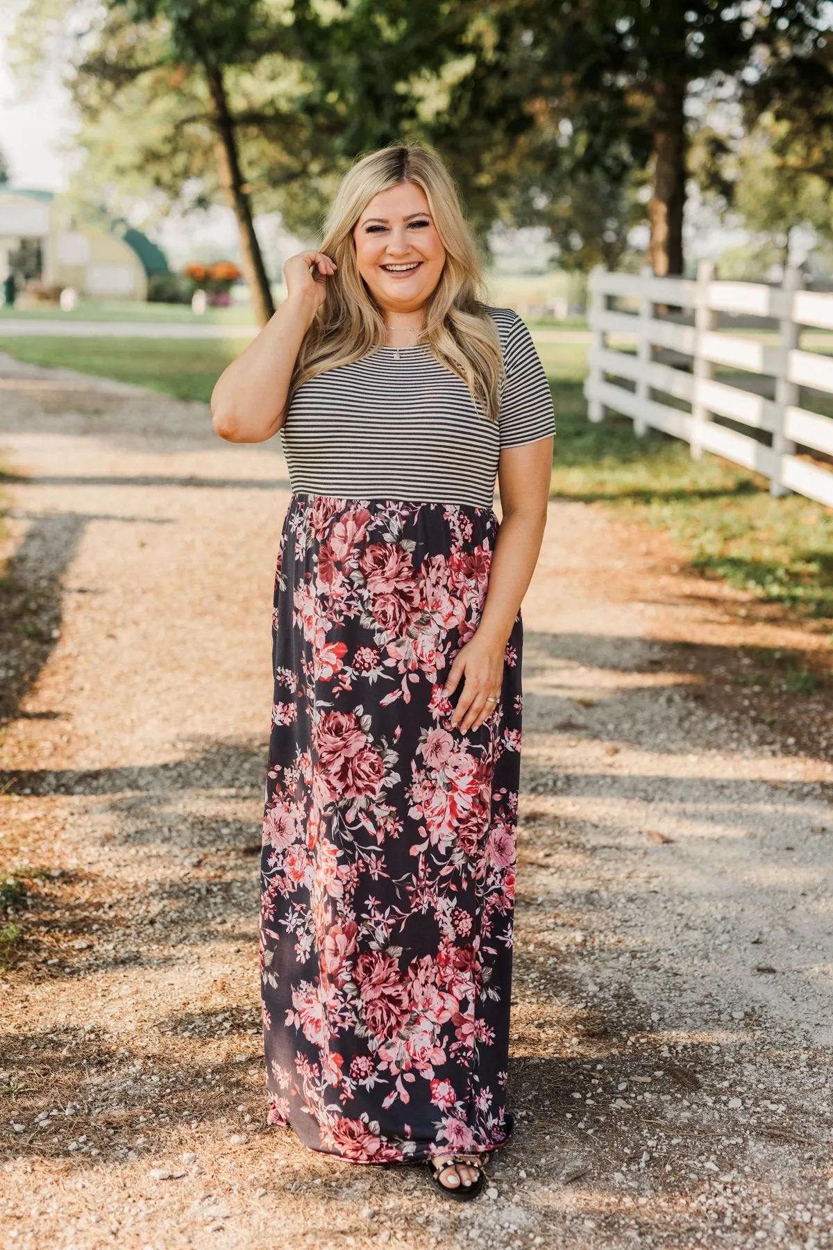 Beautiful As A Moonbeam Floral Maxi Dress- Ivory & Mauve