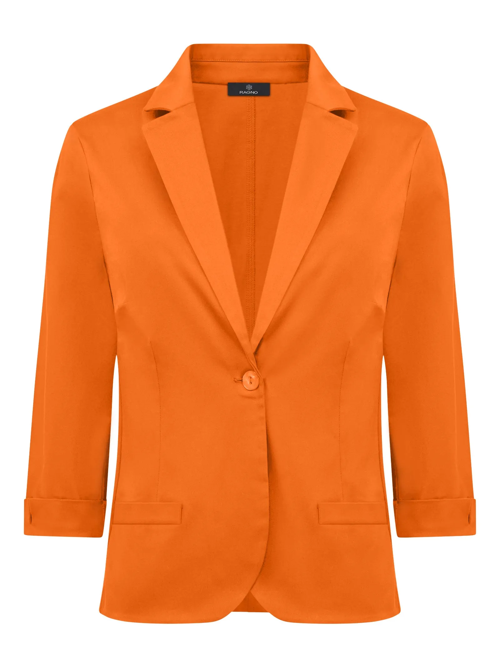 Blazer con manica 3/4 in Satin Power - Persimmon Orange