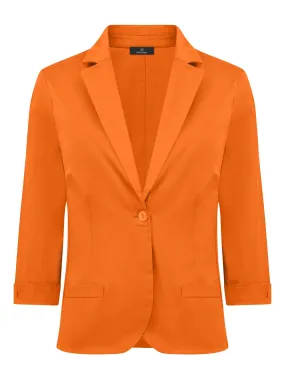 Blazer con manica 3/4 in Satin Power - Persimmon Orange