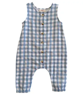 Blue Gingham / Organic Bay Jumpsuit