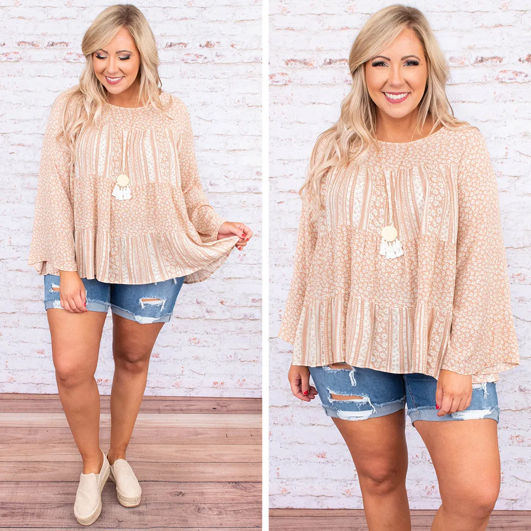 Breathless Charm Top, Peach