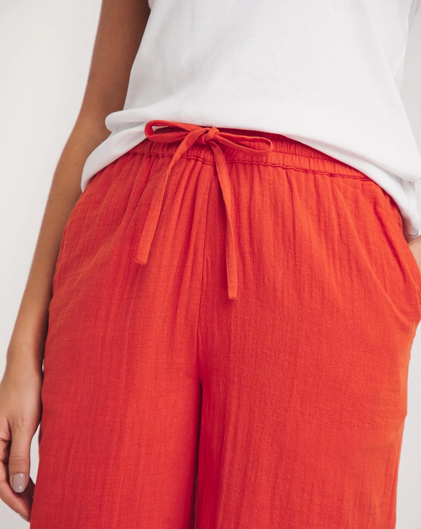 Burnt Orange Cheesecloth Culottes