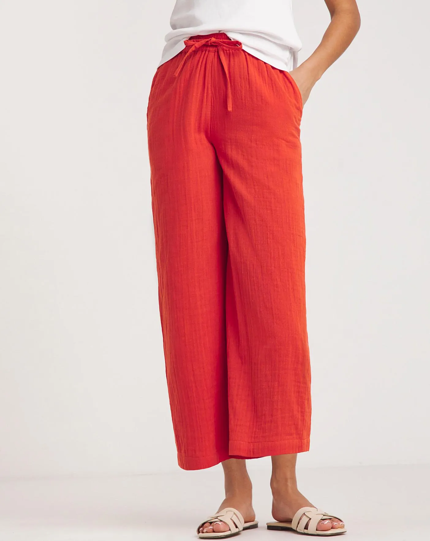 Burnt Orange Cheesecloth Culottes