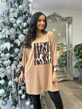 Camel Animal Printed Tunic Sonia