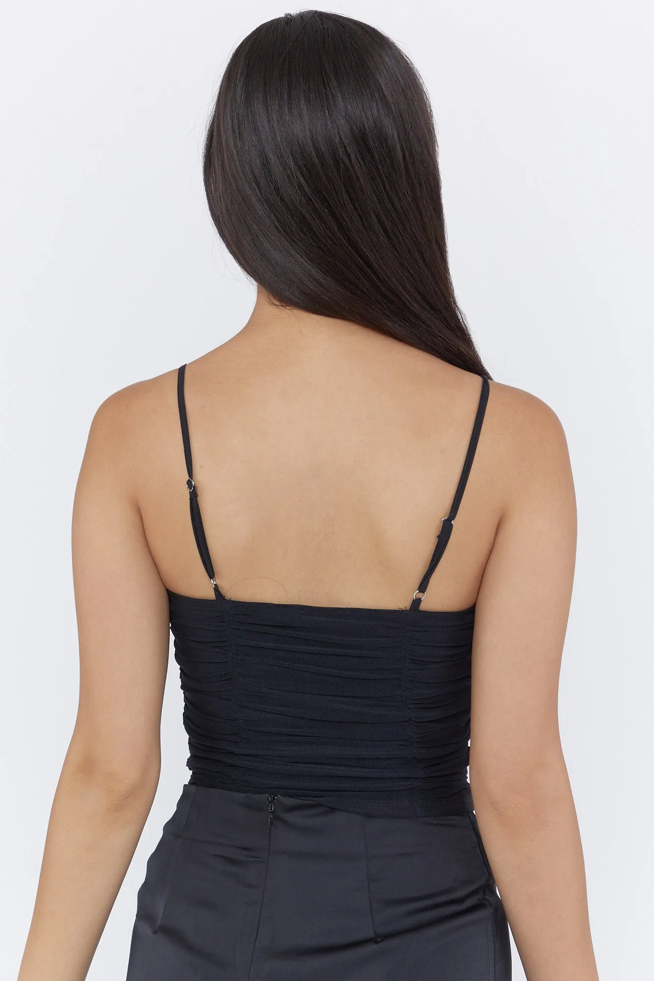 Camisole en filet ruché