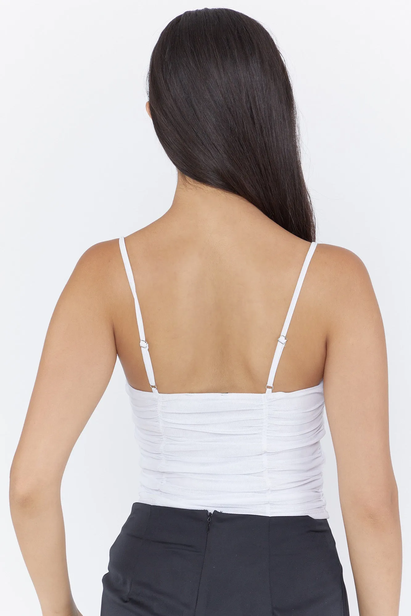 Camisole en filet ruché