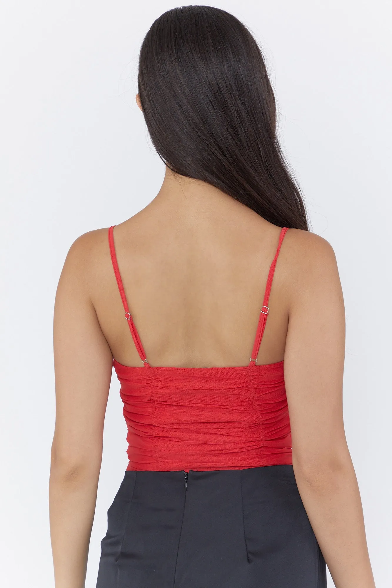 Camisole en filet ruché