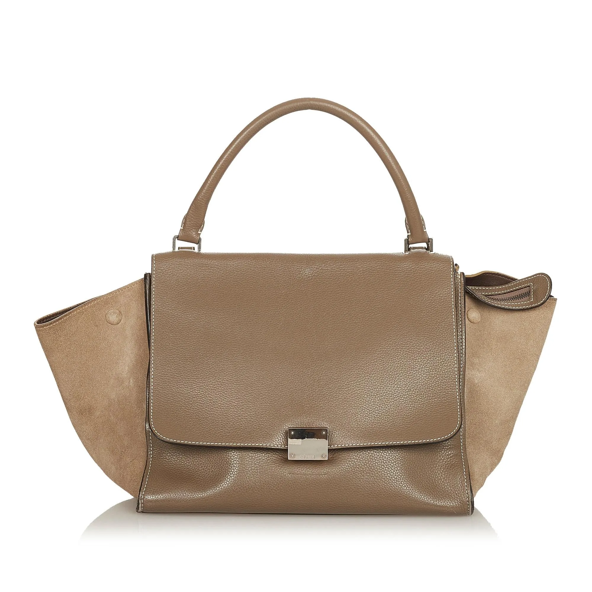 Celine Trapeze Leather Satchel (SHG-25442)