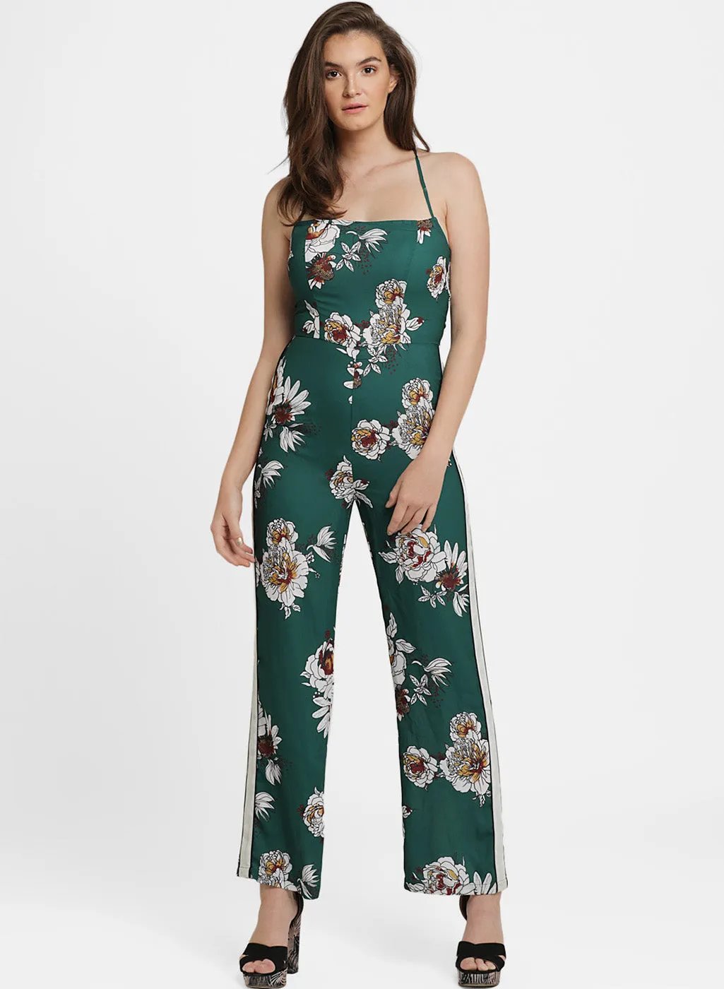 Cheryl Printed Criss Cross Back Jumpsuit