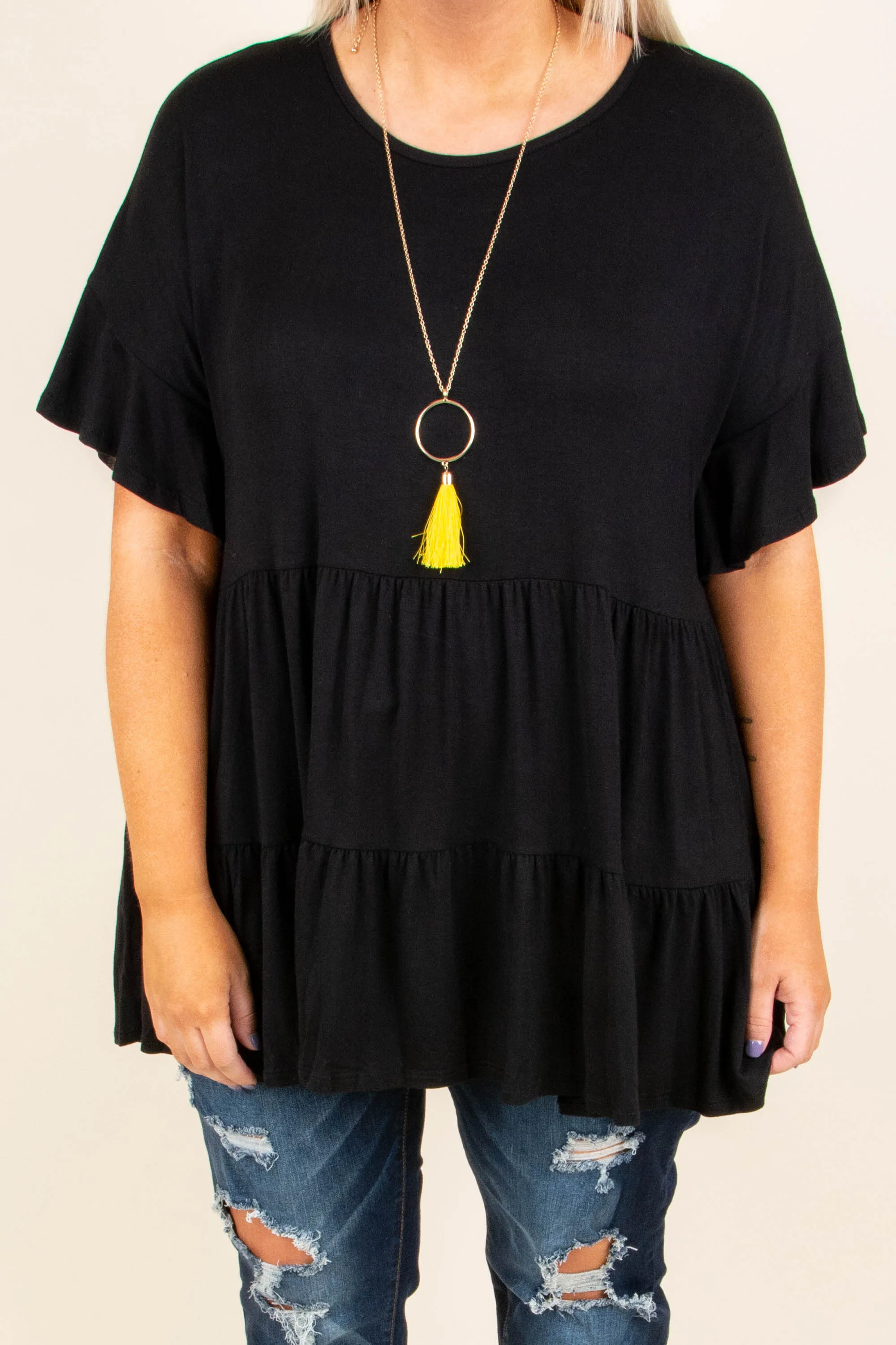 Coffee Date Tunic, Black