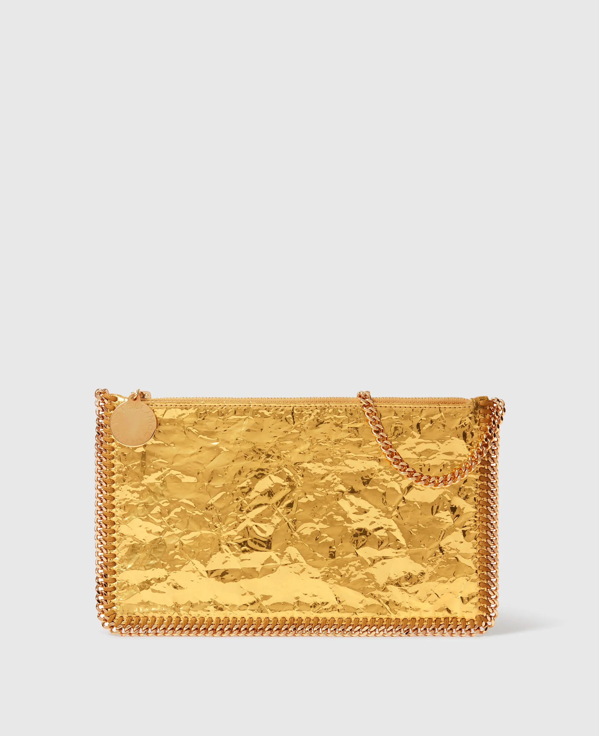 Crinkled Metallic Falabella Wallet Crossbody Bag