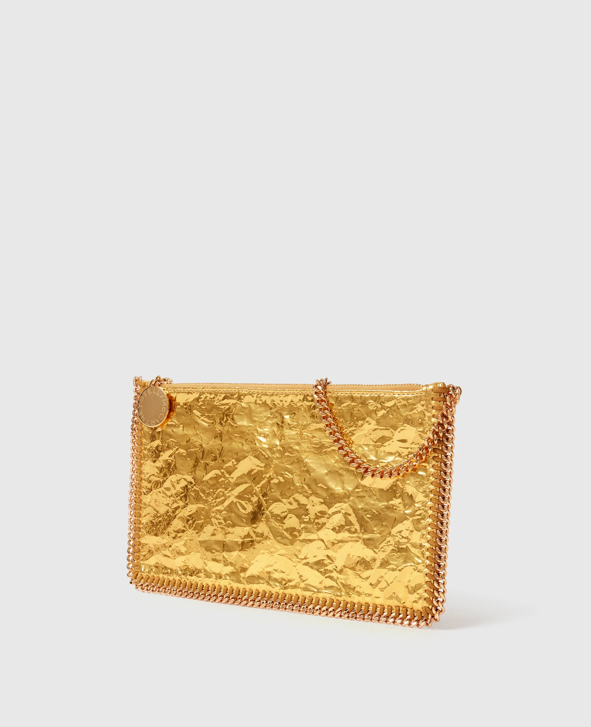 Crinkled Metallic Falabella Wallet Crossbody Bag