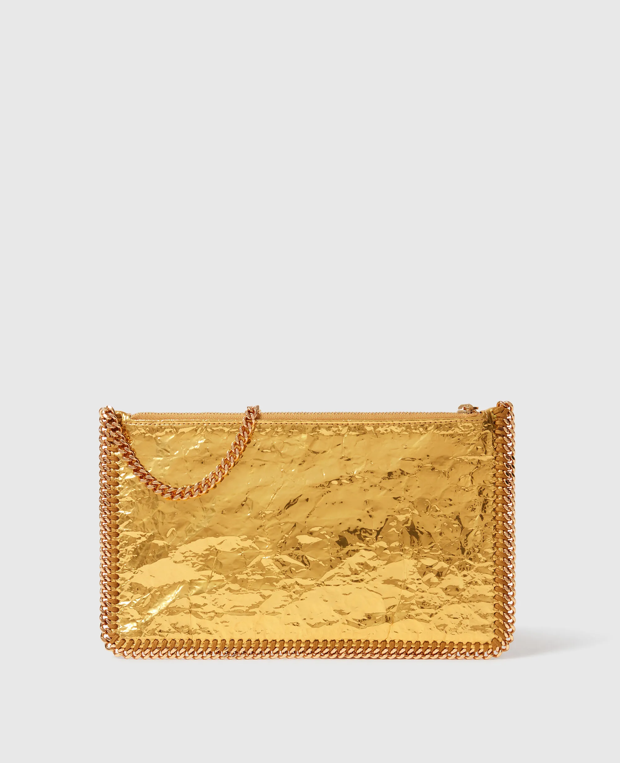 Crinkled Metallic Falabella Wallet Crossbody Bag