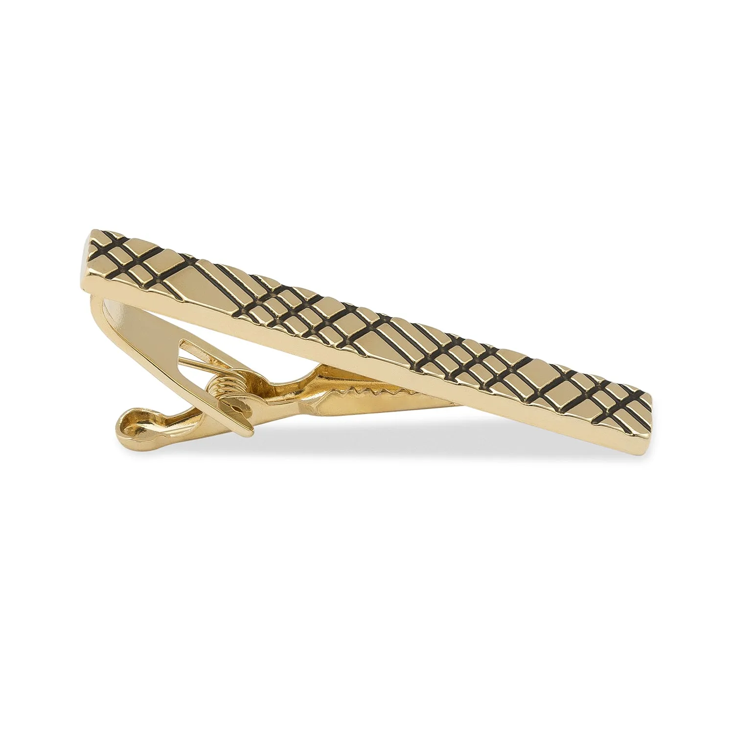 Crosshatch Gold Tie Bar