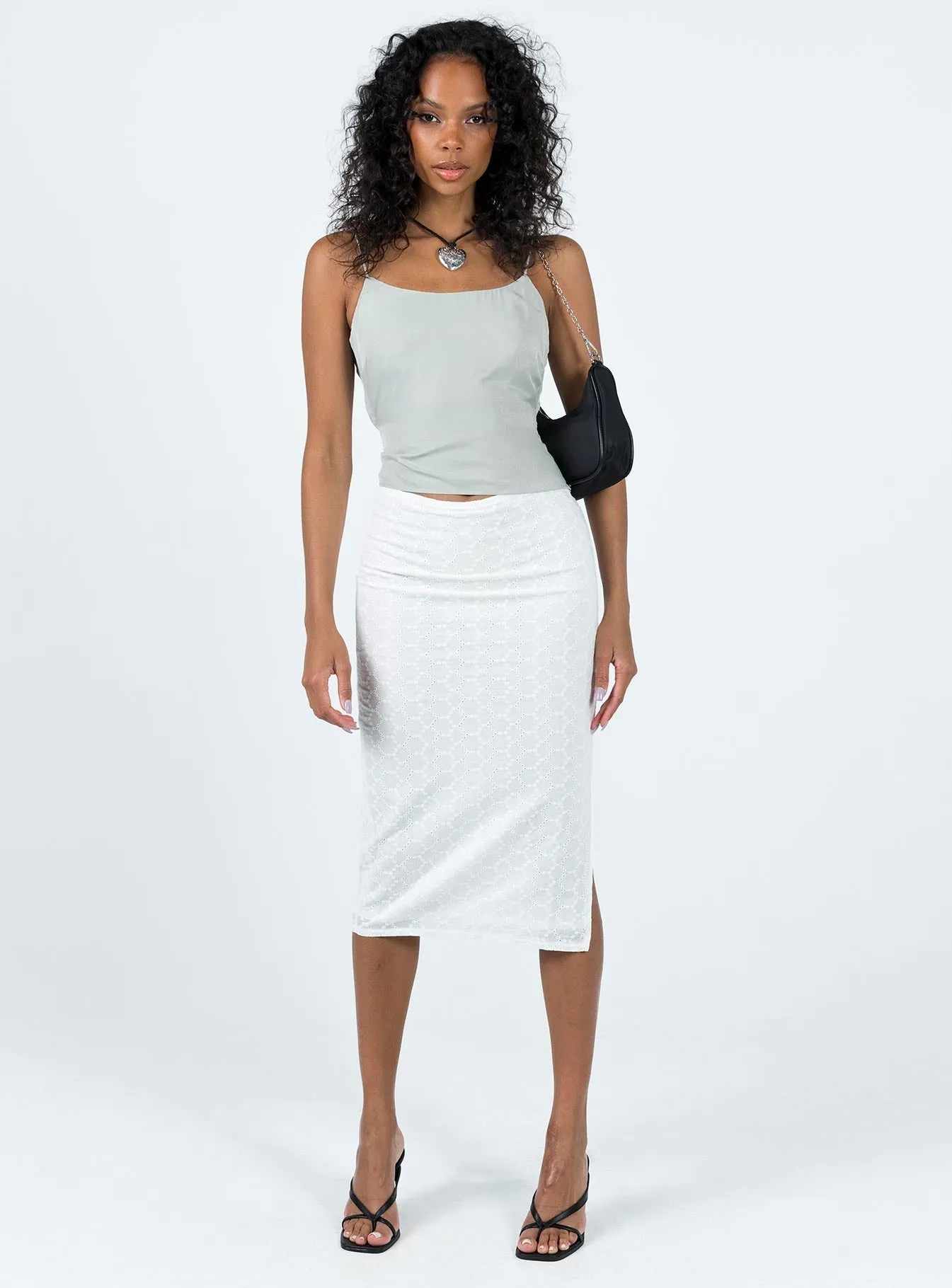 Cuatro Midi Skirt White