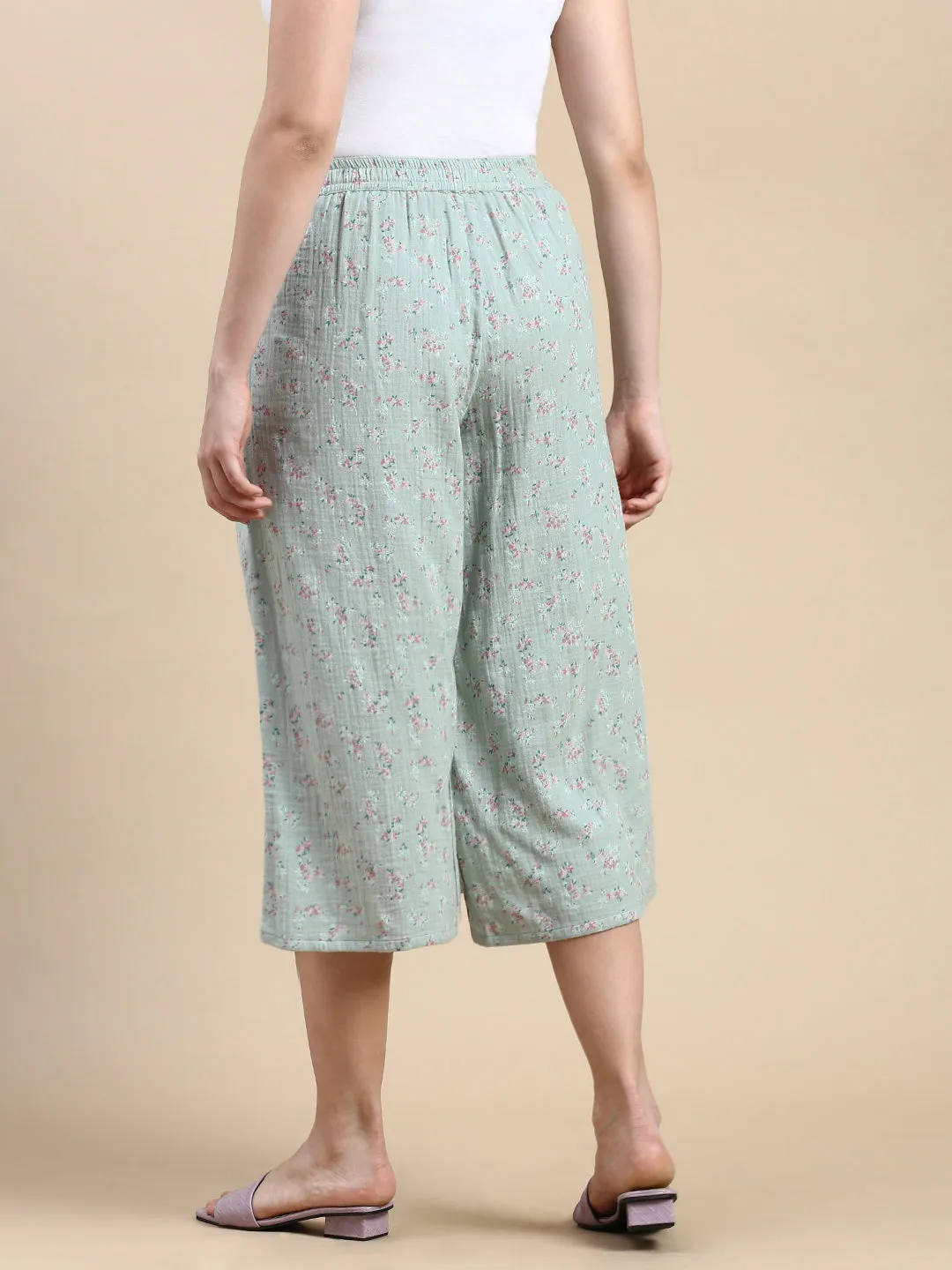 Culottes AOP-Mint Green