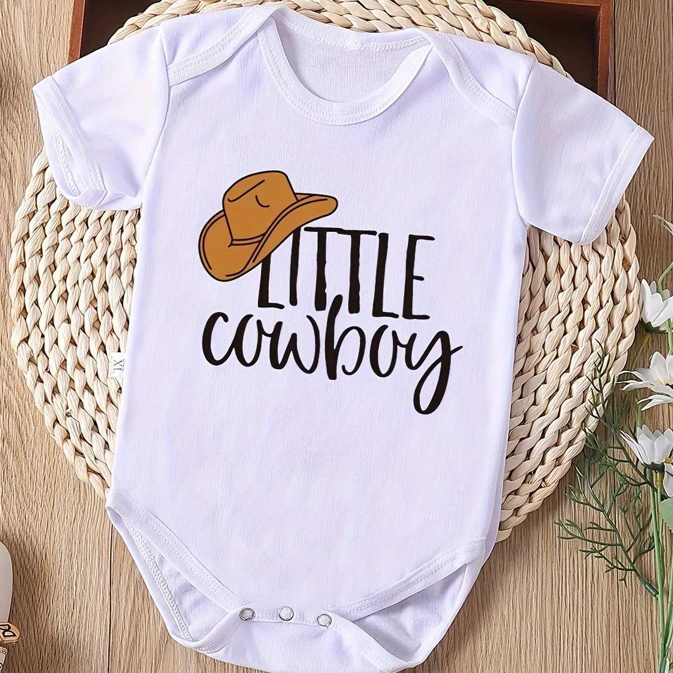 Cute Little Cowboy Romper Perfect Summer Bodysuit for Newborns