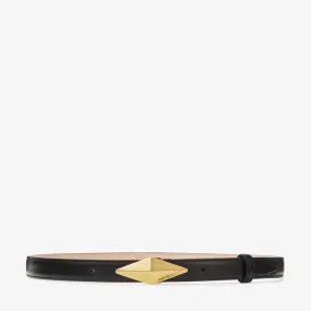 Diamond Clasp Belt Black Leather Clasp Belt