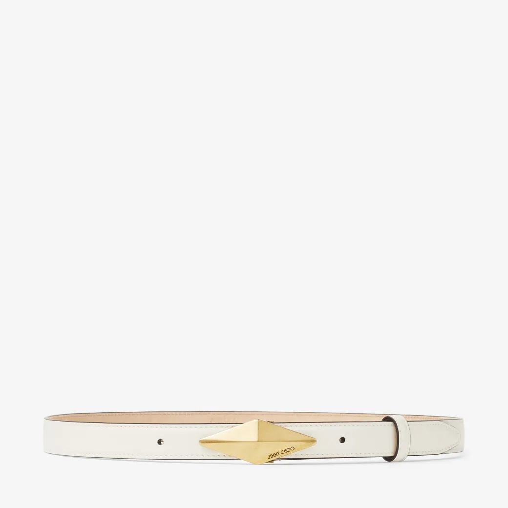 Diamond Clasp Belt Latte Leather Clasp Belt