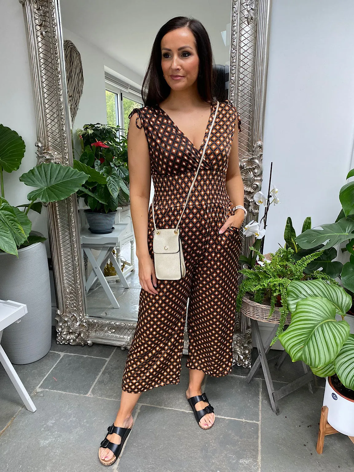 Diamond Print Jumpsuit Sophia