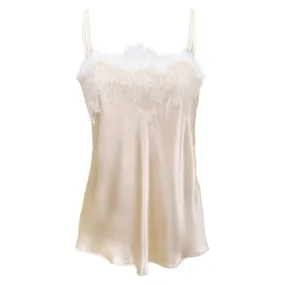 Dune Caudry Lace Silk Camisole - Cream