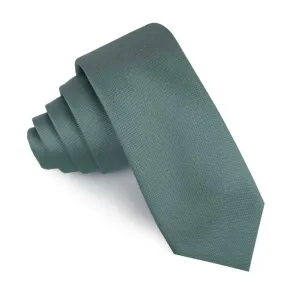 Dusty Teal Blue Weave Skinny Tie