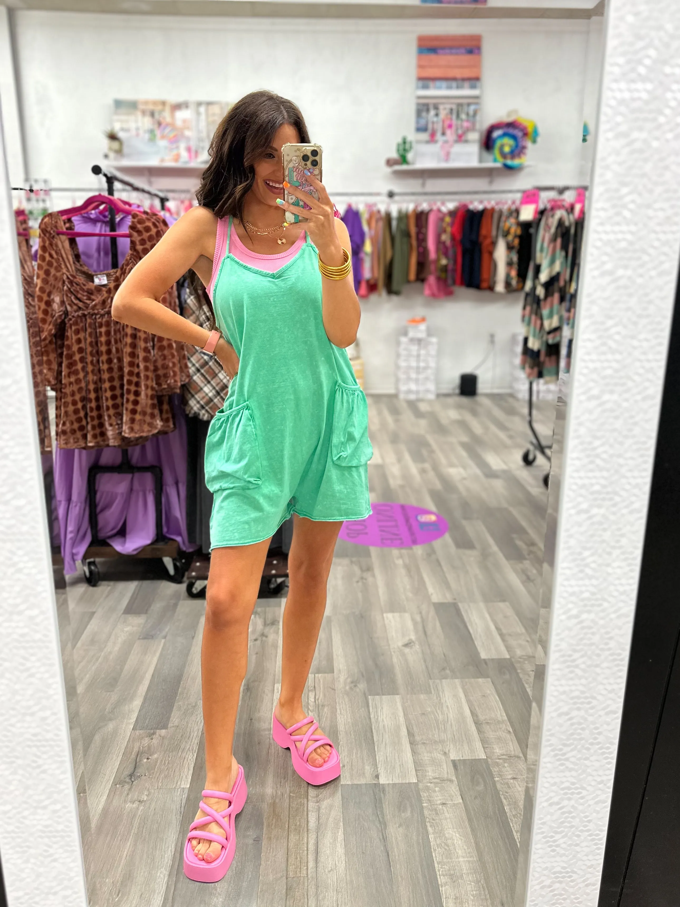 End Up With You Romper - Green