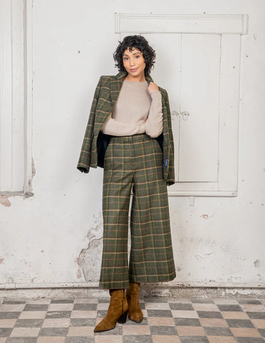 Enya Tweed Culottes - Green Country Check