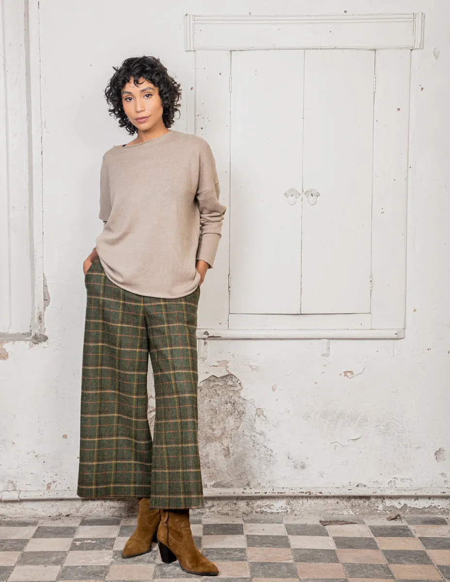 Enya Tweed Culottes - Green Country Check