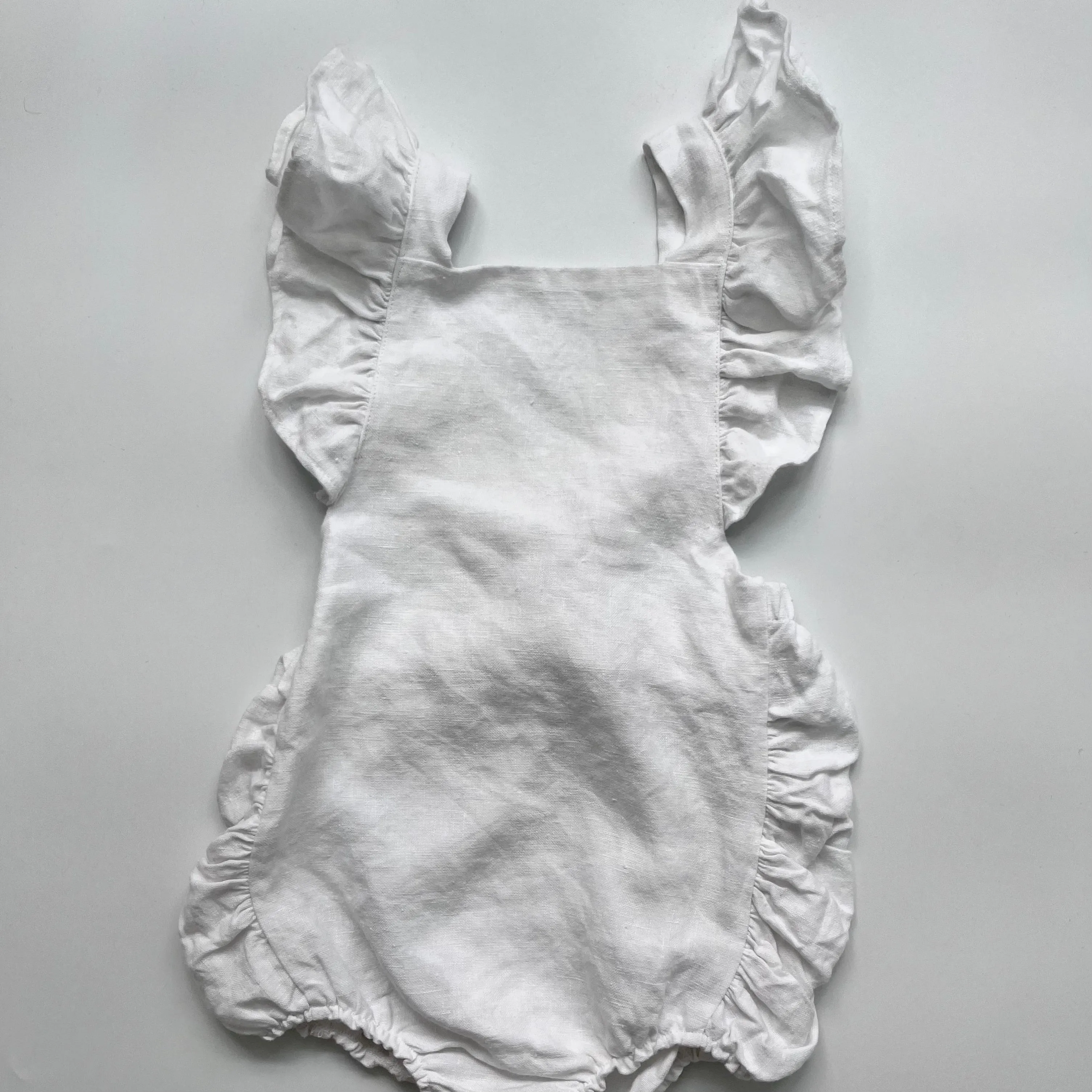 Freya Lillie White Linen Romper: 3-4 Years