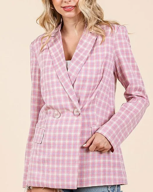 Gingham Pink Blazer