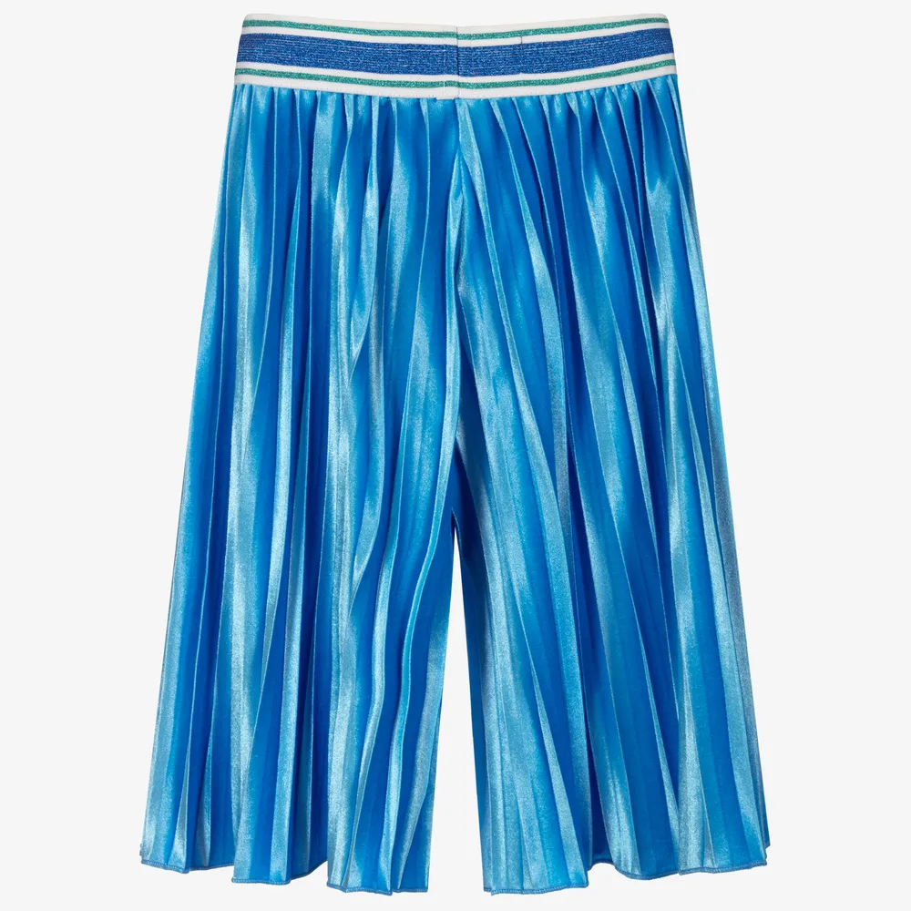 Girls Blue Velour Culottes