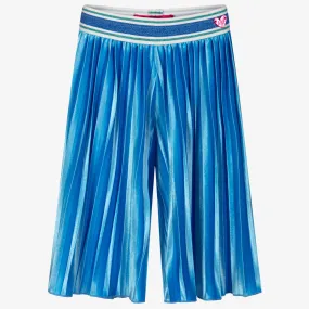 Girls Blue Velour Culottes