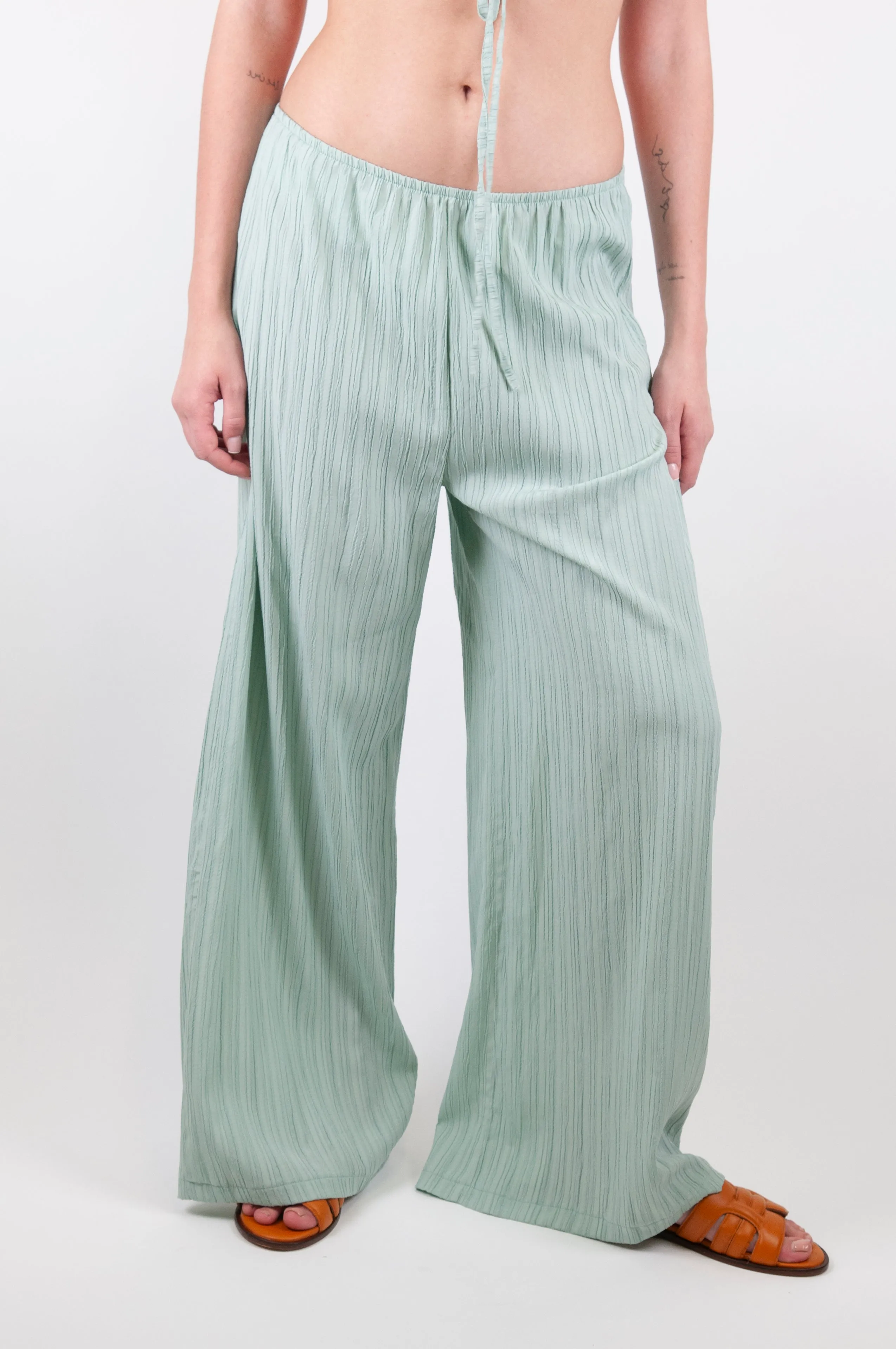 Haveone - Pantalone palazzo con elastico in vita