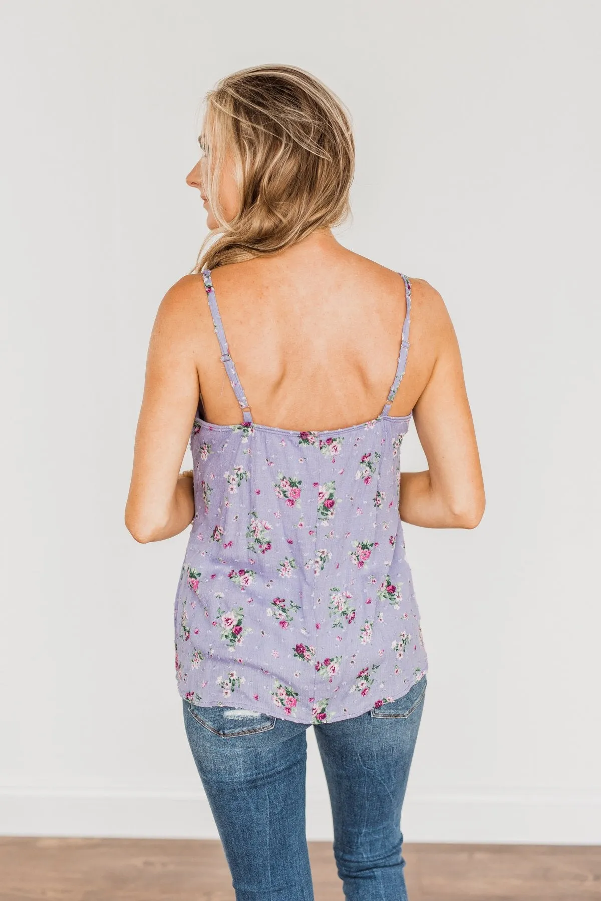 Hello Sunshine Swiss Dot Top- Deep Lavender